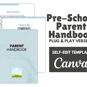 Editable Preschool Parent Handbook Template Plug and Play Packet Canva Daycare Childcare MDO Instant Download Parent Packet