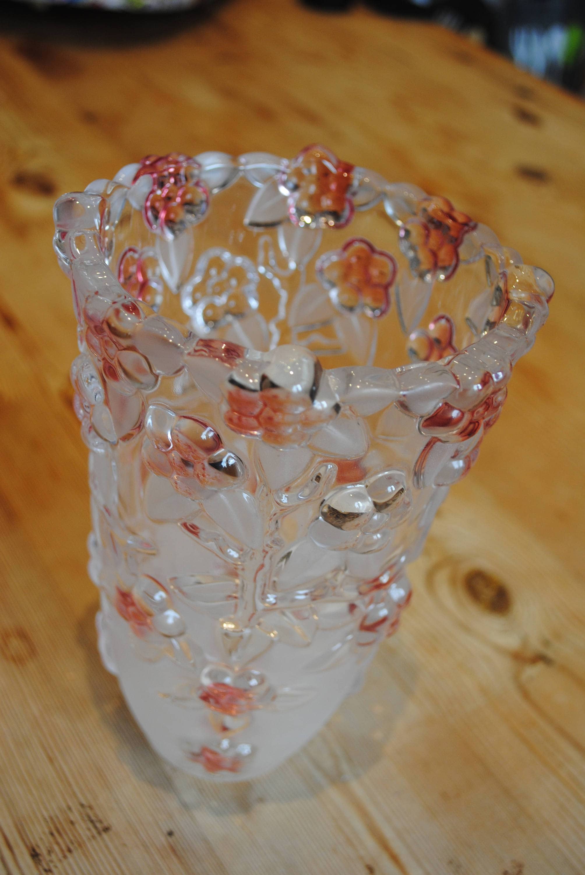 Original German Walther Glas Vase Carmen Rose Satin Pink Rose