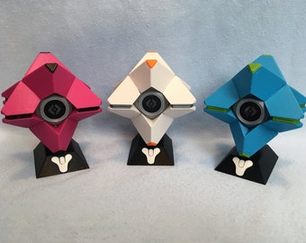 CUSTOMIZABLE Destiny Ghost w/ Magnets and LED (3D Printed)