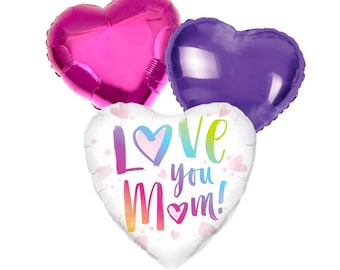 3-delat ballongpaket för mors dag, folieballonger, blommig, hjärtformad, mors dag, ballongbåge, festdekorationer