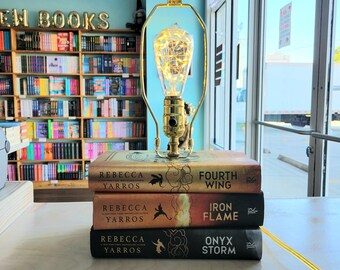 Upcycled Fourth Wing Book Lamp