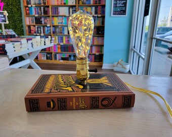 Upcycled The Adventures of Indiana Jones Book Lamp