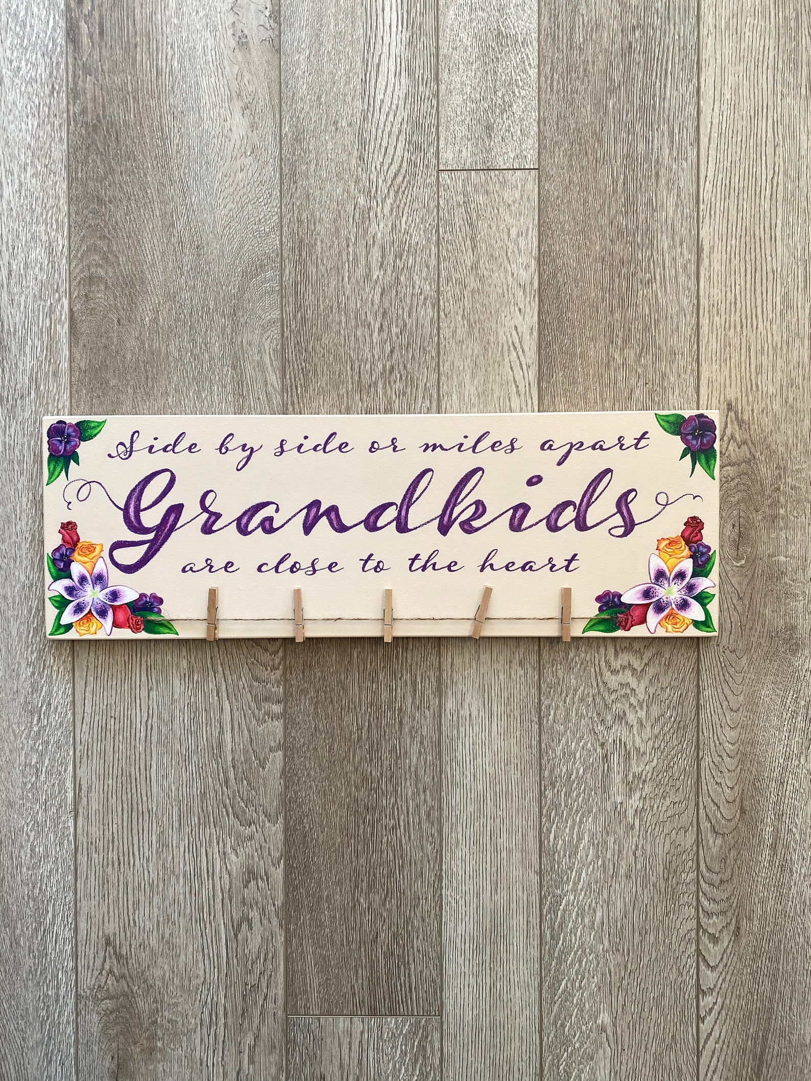 Wall Decor Grandkids Always Close To The Heart Grandma Etsy