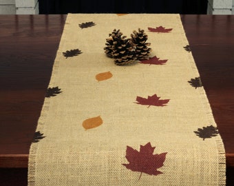 Brodé automne Table Runner Handmade feuilles d'érable Table de Thanksgiving Dec