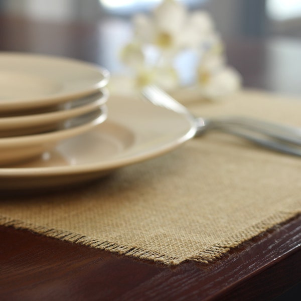 Set of 8 Natural Placemat 12x18, Burlap Placemats, Modern Placemats, Modern Table Settings, Home Decor