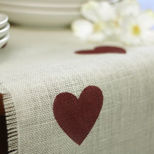 Valentine's Burlap Table Runner, Valentine's Day Barn Red Heart Runner, Valentine's Day Runner, Valentine's Day Decor, Valentine's Party image 2