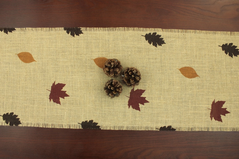 Thanksgiving Burlap Table Runner Brown Golden Brown and Barn Etsy