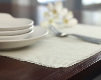 Set of 8 Off White Placemat 12x18, Burlap Placemats, Modern Placemats, Modern Table Settings, Home Decor