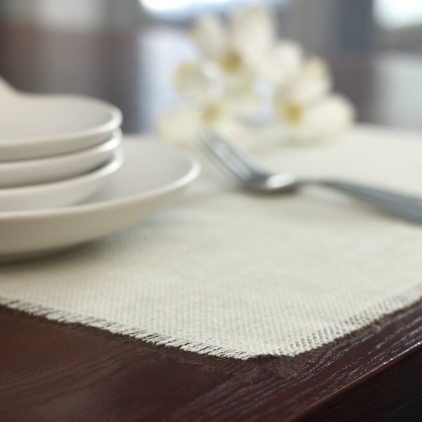 Off White Placemat 12x18, Burlap Placemats, Modern Placemats, Modern Table Settings, Home Decor