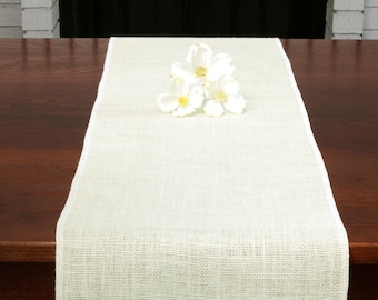 Table Runner, Burlap Hemmed Table Runner, Off White Burlap, Burlap Table Runner, Everyday Table Runner, Country Runner, Farmhouse Runner