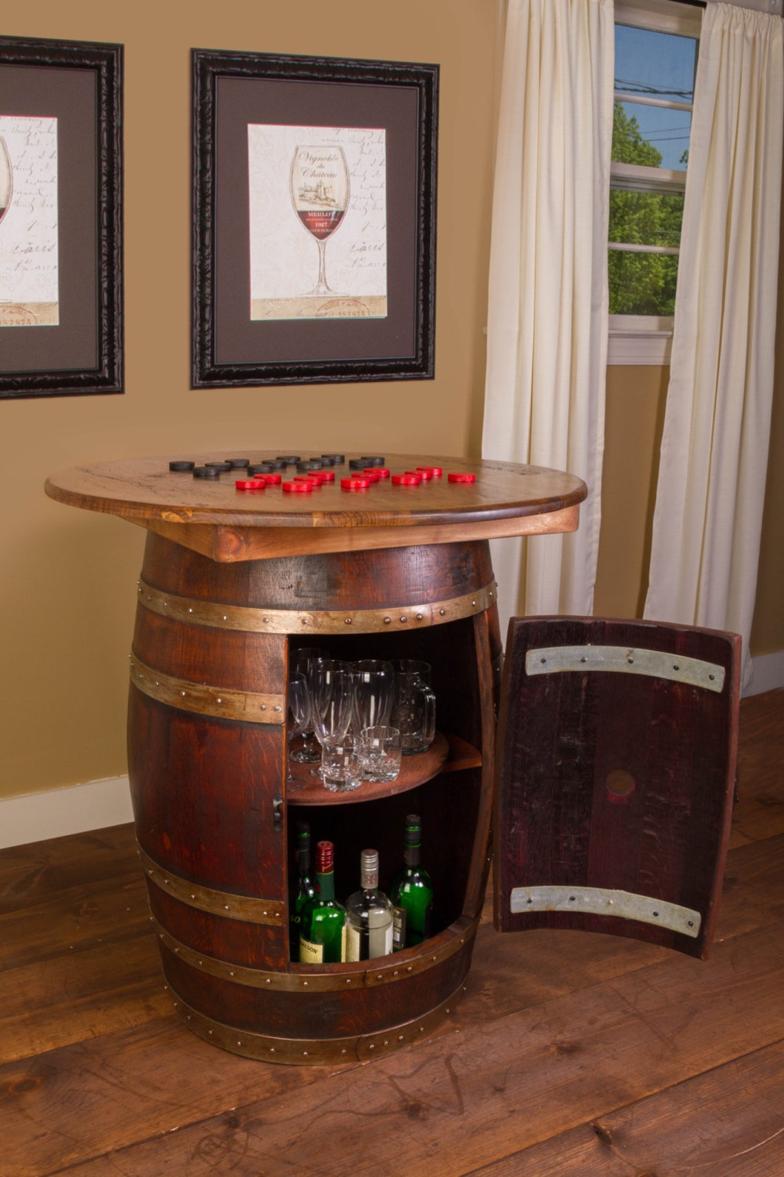 1087 Whiskey Barrel Game Table Etsy