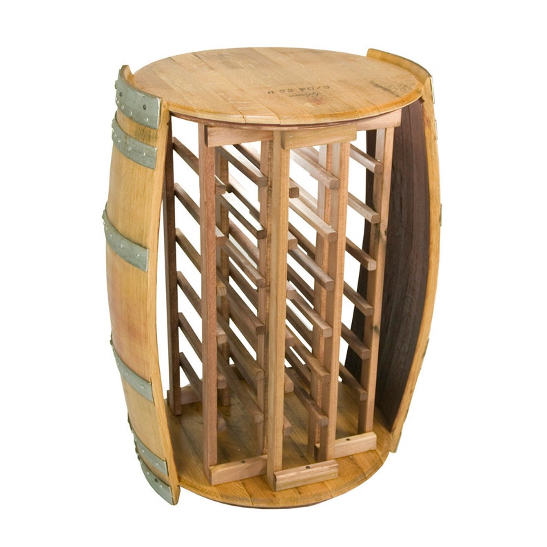 1012 28 Bottle Wine Barrel Wine Rack Etsy