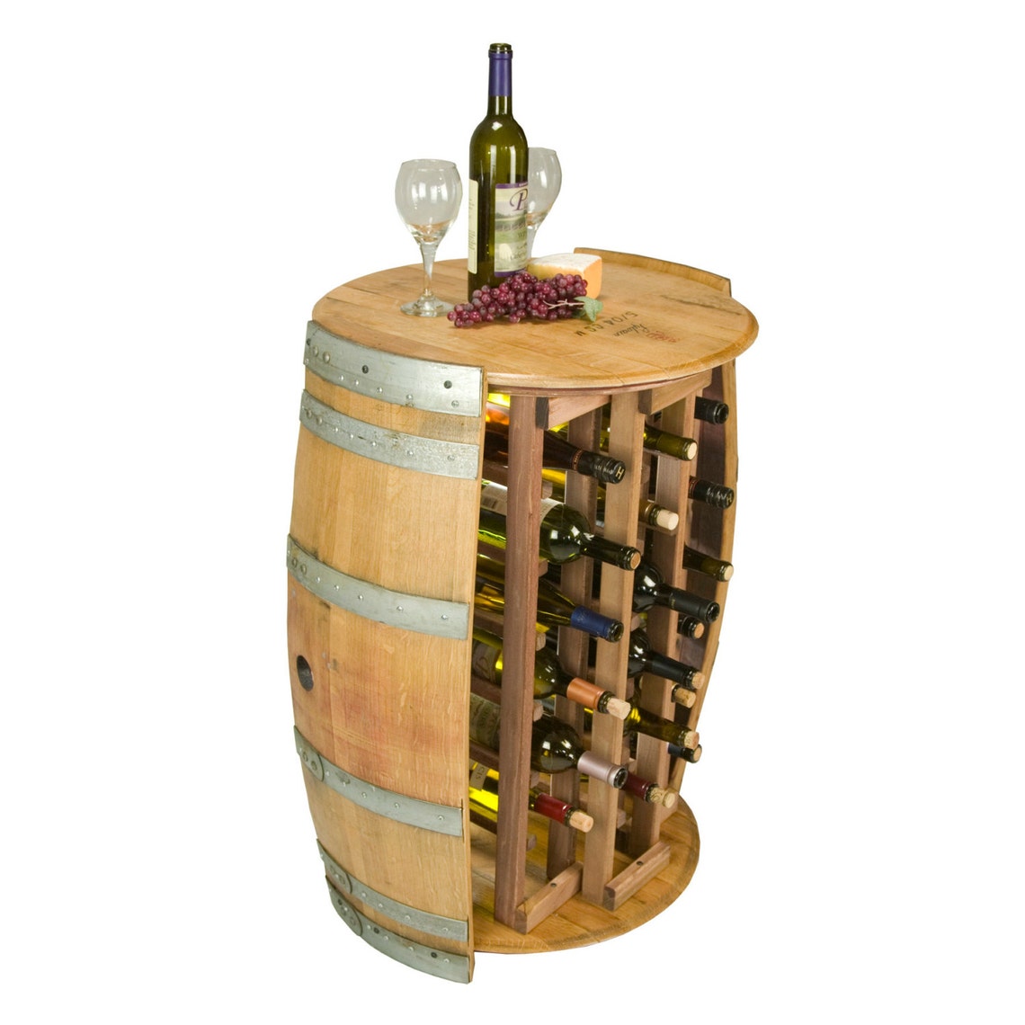 1012 28 Bottle Wine Barrel Wine Rack Etsy