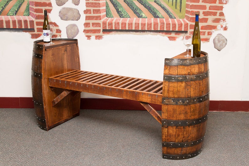 Wine Barrel Bench