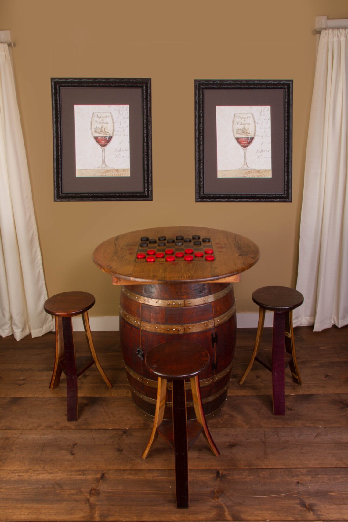 1097 Whiskey Barrel Game Table Set Etsy