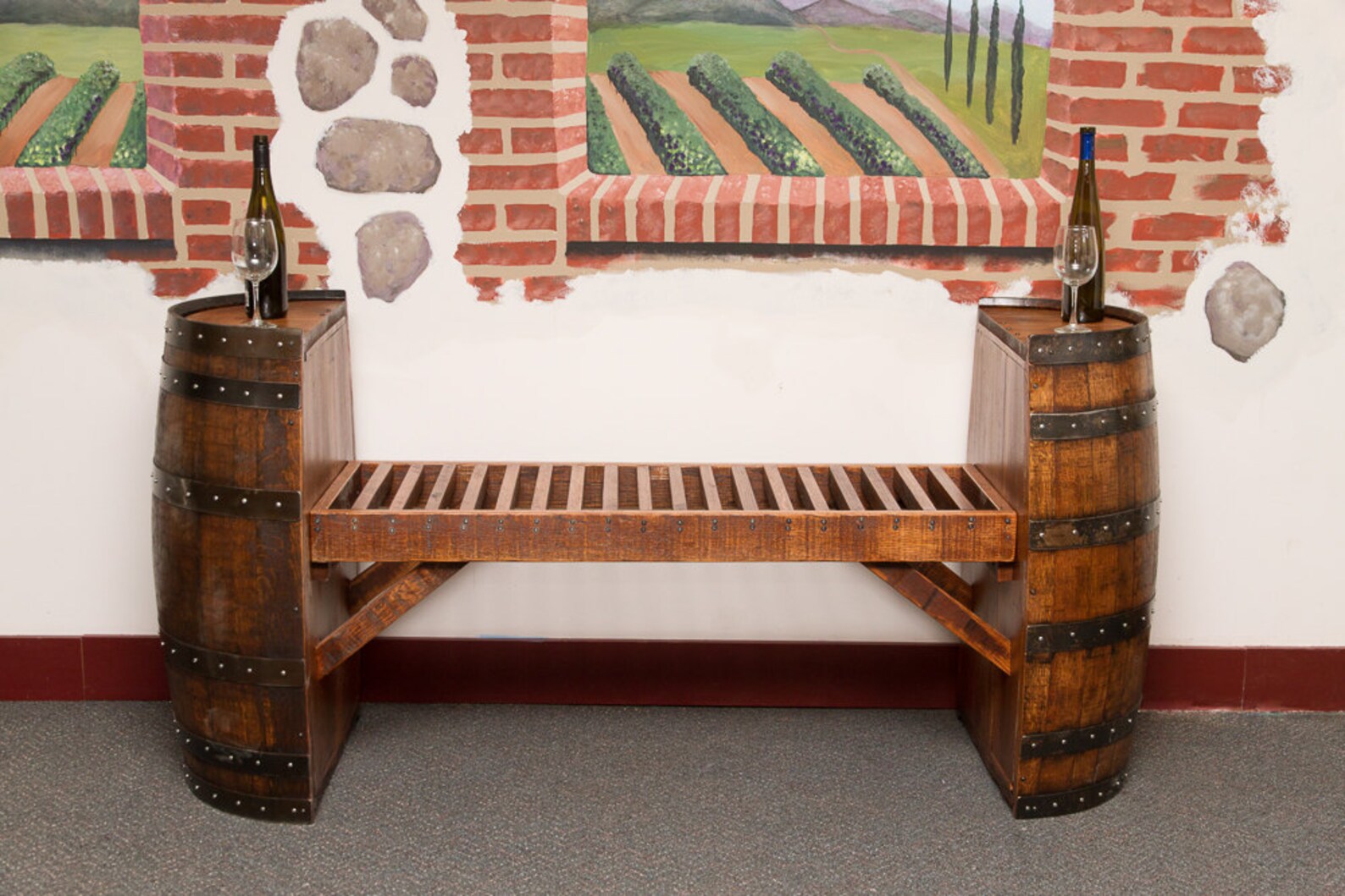 1080 Sonoma Wine Barrel Bench Etsy