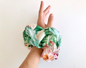 Large Scrunchies, Tropical Print Scrunchies, Extra Large Scrunchy