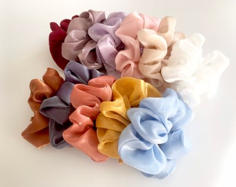 Large Organza Hair Scrunchy, Soft Sheen