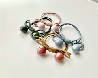 Acrylic Charm Hair Tie, Bauble Ponytail Holder