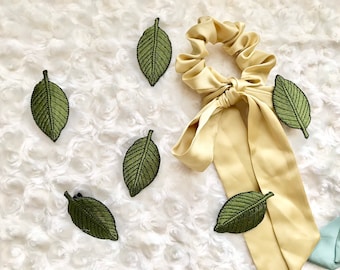 Embroidered Leaf Hair Clip, Botanical Accessory