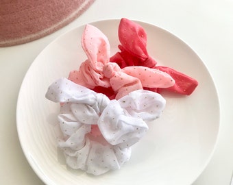 Bow Scrunchies , Scrunchy with Bow, Knot Scrunchies, Celestial Scrunchies