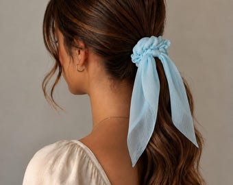 Chiffon Scarf Scrunchie - Baby Shower, Wedding Hair Accessory
