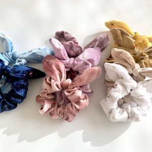 Star Scrunchies, Bow Scrunchies , Scrunchy with Bow, Knot Scrunchies, Celestial Scrunchies