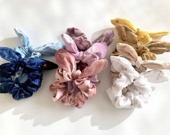 Star Scrunchies, Bow Scrunchies , Scrunchy with Bow, Knot Scrunchies, Celestial Scrunchies