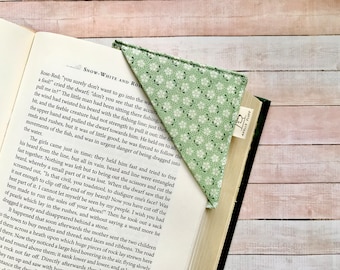 Floral Fabric Corner Bookmark, Cotton Tilda Bookmark