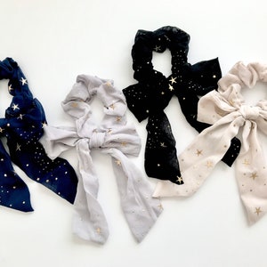 Star Bow scrunchies, Celestial Gold Star Scrunchies