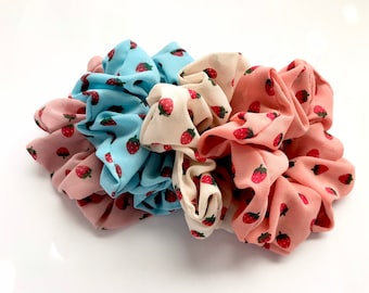 Pack de coleteros de gasa de fresa, accesorios para el cabello