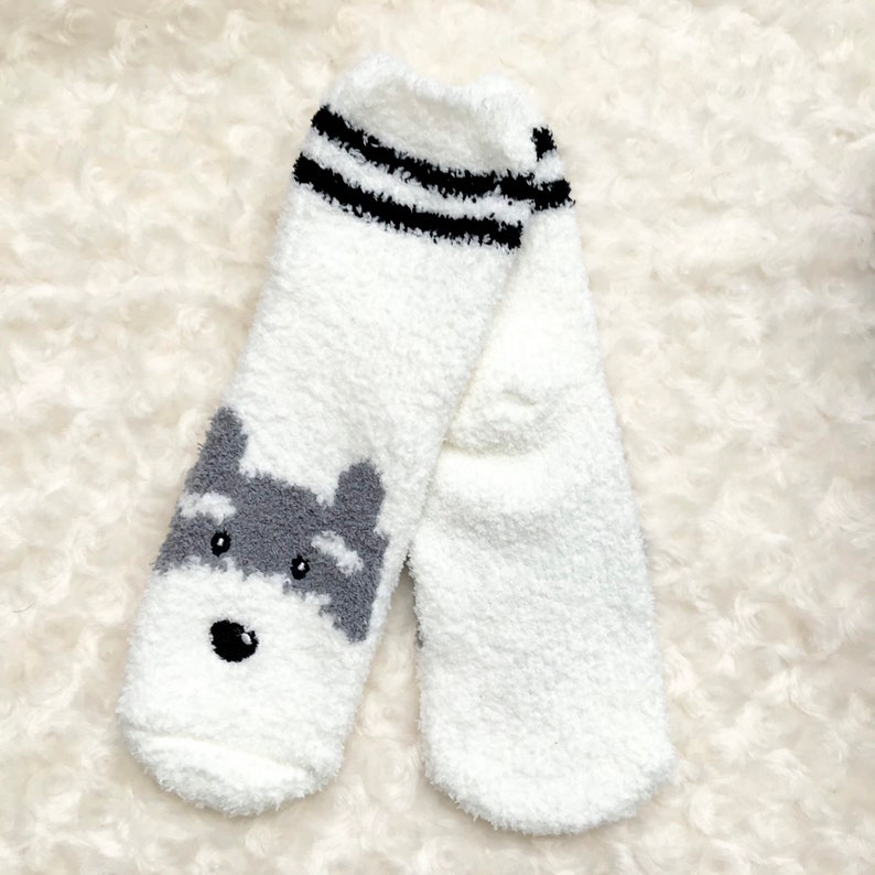 Animal Socks Dog Socks Puppy Socks Fuzzy Socks Fluffy Dog Etsy
