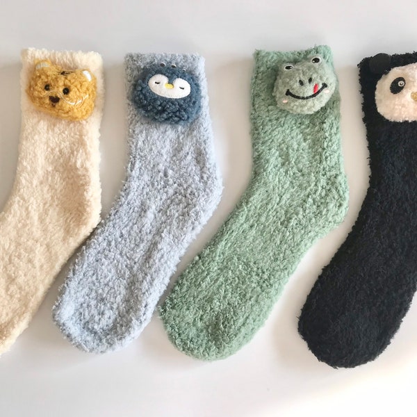 Christmas Fuzzy Socks - Etsy