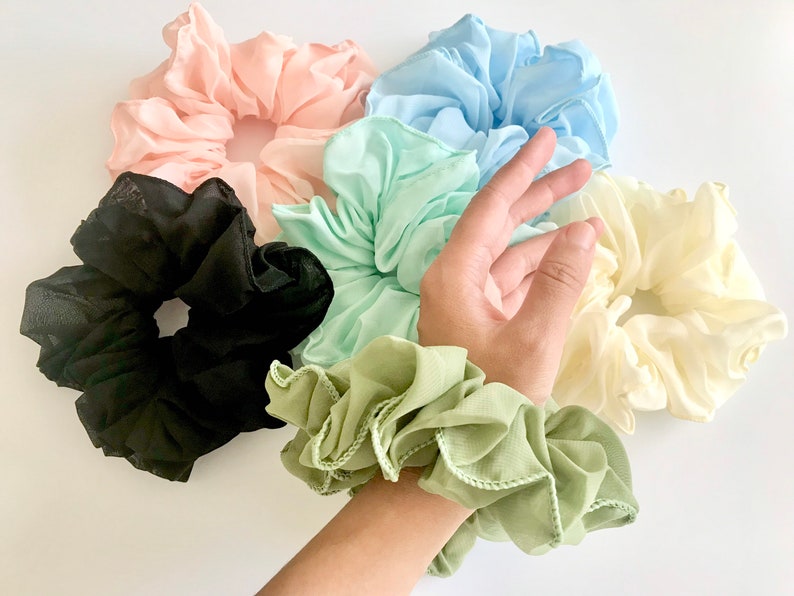 Large Scrunchies, Pastel Scrunchy, Holiday Scrunchies, Womens Scrunchies image 1