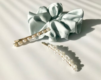 Pearl Hair Clips, Pearl Bobby Pin, alligator Pearl Clips, Retro Pearl Hair Clips