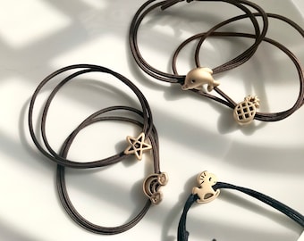Animal Charm Hair Tie Bracelet, Star, Dolphin, Horse