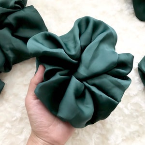 Jumbo Scrunchies, Extra Large Scrunchy, Giant Scrunchies,Silky scrunchy, Silky Satin Scrunchie, Green Scrunchies, Beige Scrunchies