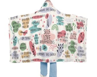 Self Care Hooded Blanket | Hooded Blanket | Wearable Blanket | Hoodie Blanket | Snuggle Blanket | Sherpa Blanket | Cozy Blanket