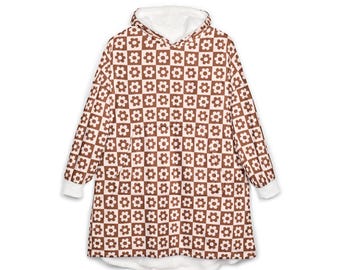Sudadera con capucha con manta de flores / Manta floral / Manta con capucha / Manta con capucha / Sudadera con capucha con manta / Capa con capucha / Manta con capucha con flores a cuadros