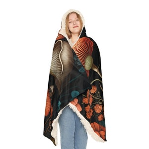 Mushroom Hooded Blanket | Mushroom Blanket | Wearable Blanket | Hoodie Blanket | Snuggle Blanket | Sherpa Blanket | Fleece Blanket image 4