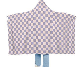 Plaid Hooded Blanket | Purple Blanket | Plaid Blanket | Wearable Blanket | Hoodie Blanket | Snuggle Blanket | Sherpa Blanket