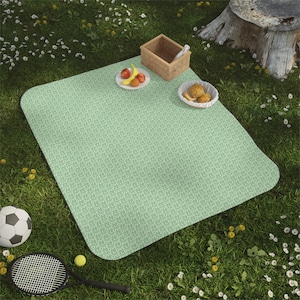 Green Love Picnic Blanket | Picnic Blanket | Summer Blanket | Outdoor Blanket | Beach Blanket | Camping Blanket | Picnic Mat