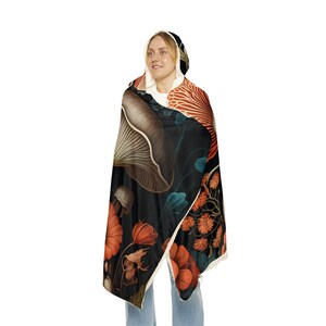 Mushroom Hooded Blanket | Mushroom Blanket | Wearable Blanket | Hoodie Blanket | Snuggle Blanket | Sherpa Blanket | Fleece Blanket image 3