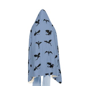 Dragon Hooded Blanket | Fantasy Hooded Blanket | Wearable Blanket | Snuggle Blanket | Hoodie Blanket | Sherpa Blanket | Fleece Blanket image 4