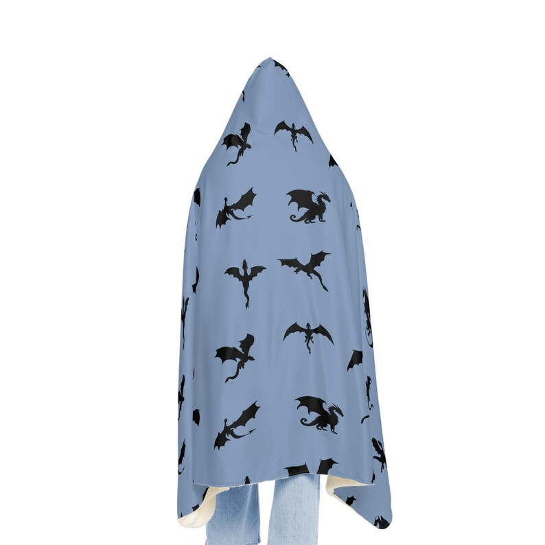 Dragon Hooded Blanket | Fantasy Hooded Blanket | Wearable Blanket | Snuggle Blanket | Hoodie Blanket | Sherpa Blanket | Fleece Blanket image 4