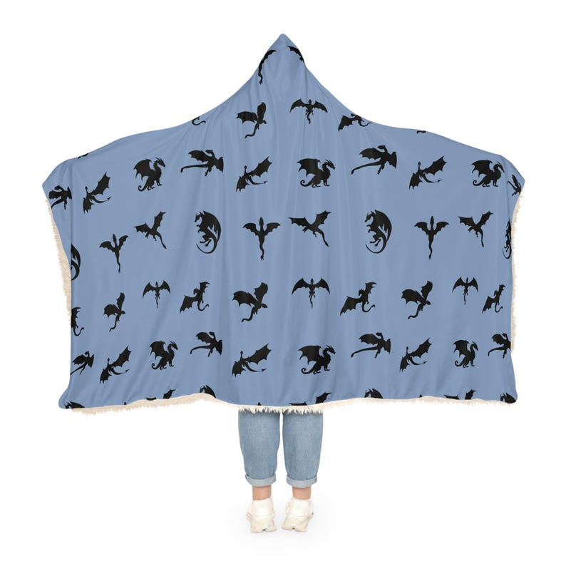Dragon Hooded Blanket | Fantasy Hooded Blanket | Wearable Blanket | Snuggle Blanket | Hoodie Blanket | Sherpa Blanket | Fleece Blanket image 2