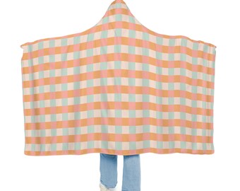 Plaid Hooded Blanket | Patterned Blanket | Wearable Blanket | Hoodie Blanket | Snuggle Blanket | Sherpa Blanket | Fleece Blanket