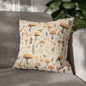 Mushroom Pillow Cover | Mushroom Pillowcase | Autumn Mushrooms Pillowcase | Fall Home Decor | Autumn Decor | Mushroom Decor | Mushroom