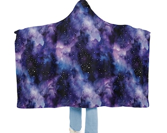 Galaxy Kapuzendecke | Kuscheldecke | Tragbare Decke | Hoodie-Decke | Kuscheldecke | Sherpa-Decke | Nachthimmel-Decke