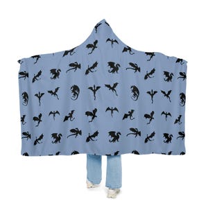Dragon Hooded Blanket | Fantasy Hooded Blanket | Wearable Blanket | Snuggle Blanket | Hoodie Blanket | Sherpa Blanket | Fleece Blanket image 1